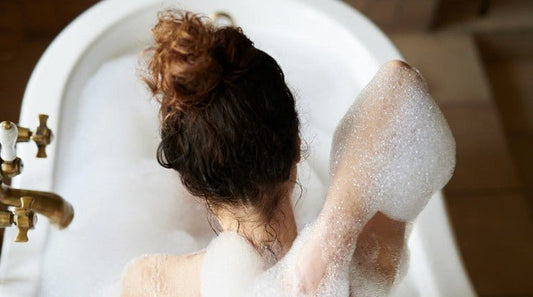 Woman taking a bath