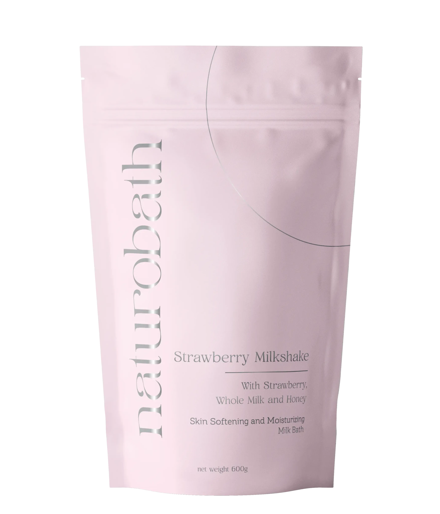 Strawberry Milkshake exfoliating milk bath with Sheep Milk and Lactic Acid for gentle skin resurfacing, hydration, and softening